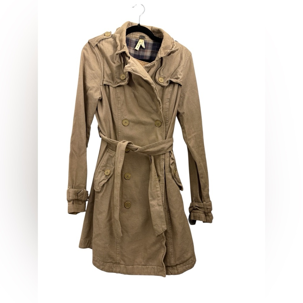 We The Free Classic Tan Trench Coat Flannel Lined Size medium
